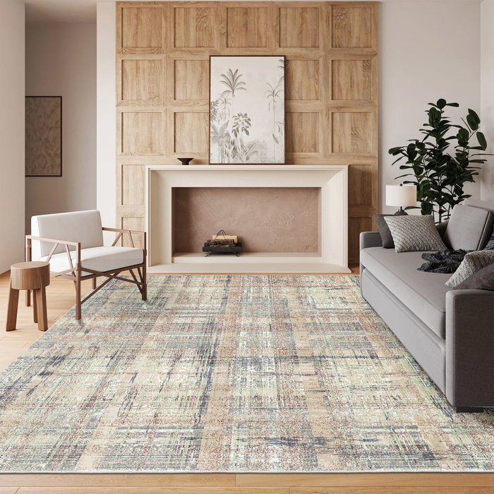Conceptum Alfombra de Algodón 160 x 230 cm Visón, Verde y Gris Conceptum Alfombra de Algodón 160 x 230 cm Visón, Verde y Gris
